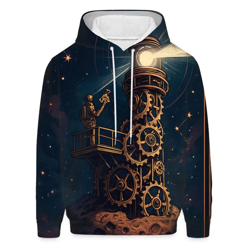 Clockwork Quasar Lighthouse graphic hoodies