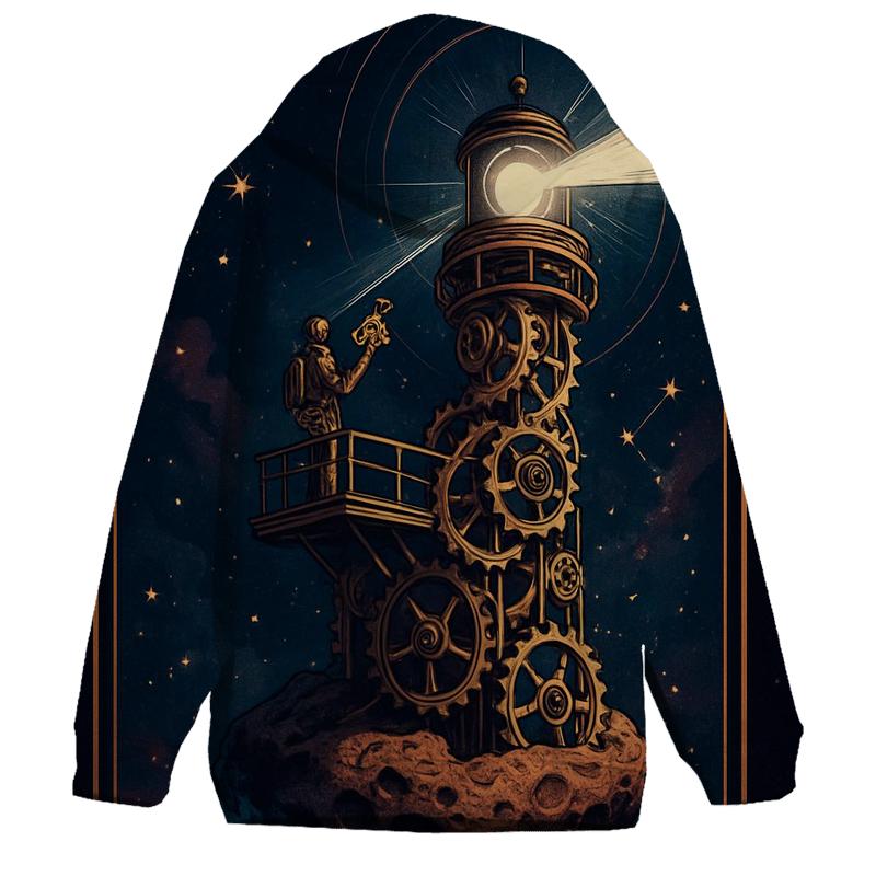 Clockwork Quasar Lighthouse graphic hoodies