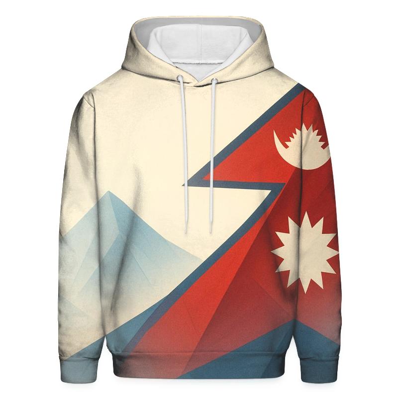 Geometric Peaks Nepal pullover hoodies