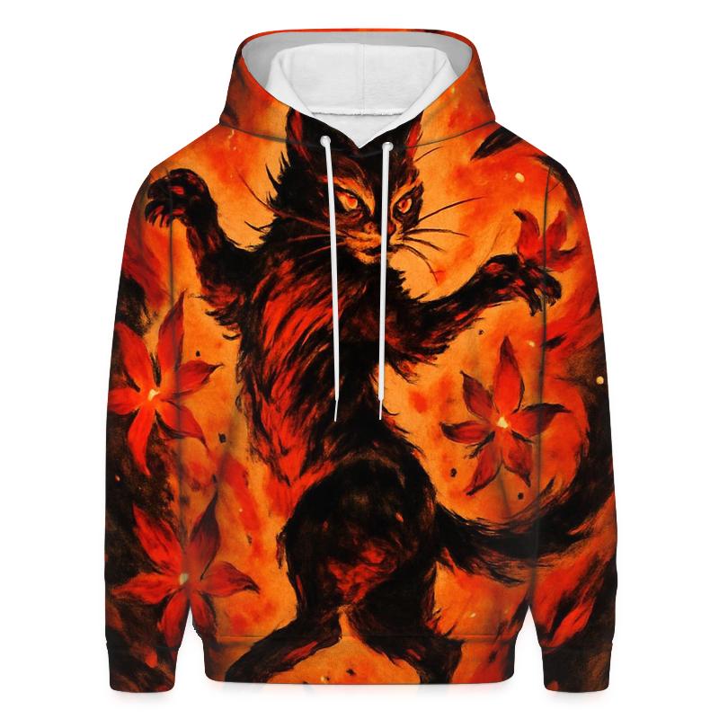 Volcanic Ember Dancer Cat printed hoodies