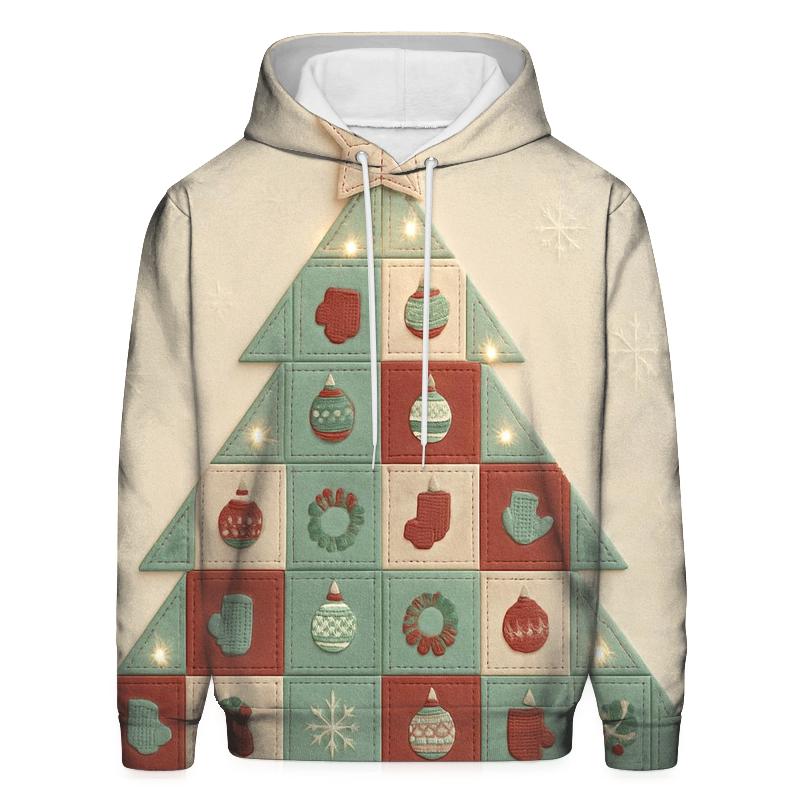 Christmas Tree Made Of Cozy Patchwork Quilts heavyweight hoodies