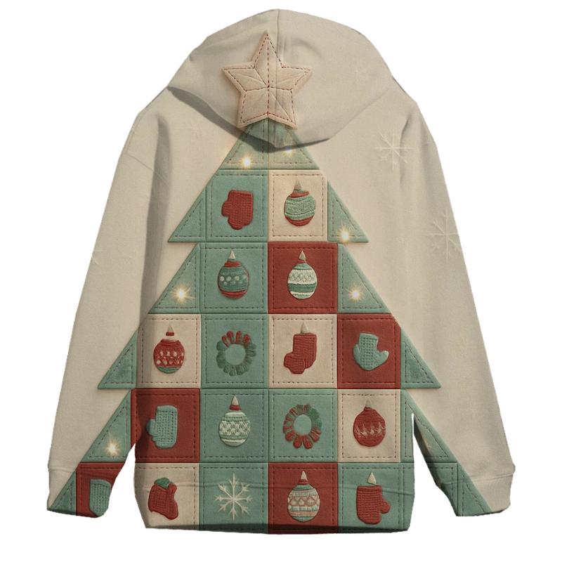 Christmas Tree Made Of Cozy Patchwork Quilts heavyweight hoodies