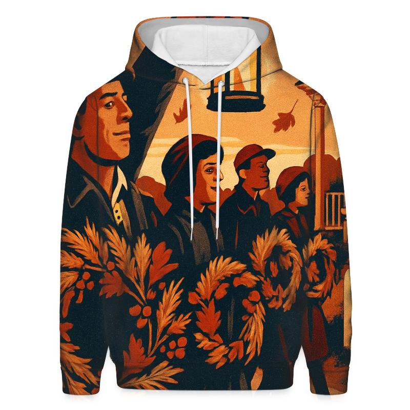 Harvest Wreath Lantern Parade heavyweight hoodies