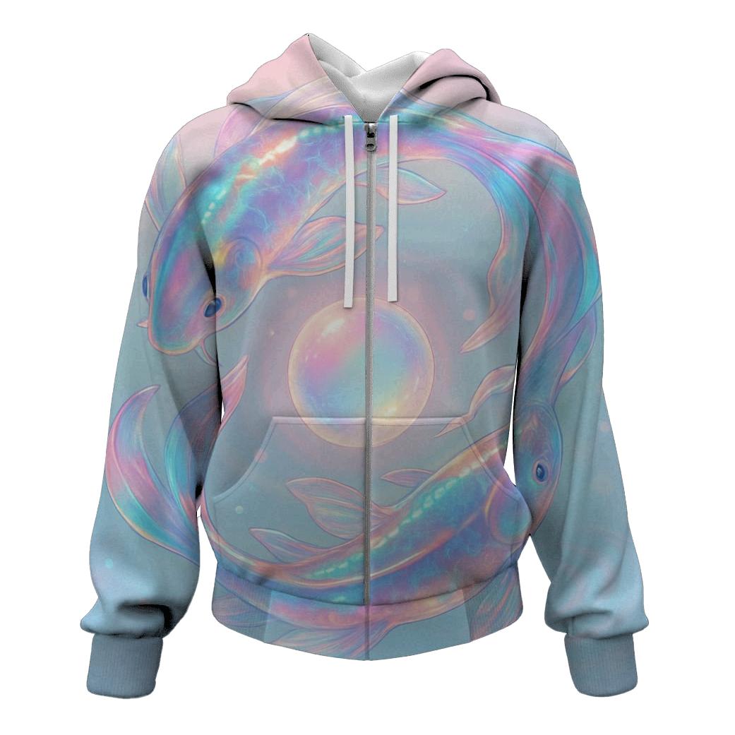 Aurora Glass Koi Spiral hoodie styles