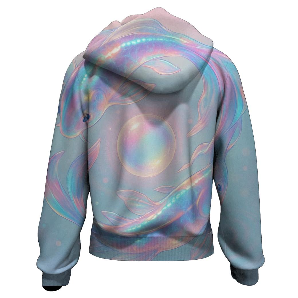 Aurora Glass Koi Spiral hoodie styles