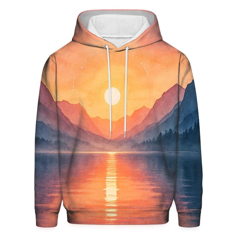 Alpine Lake Last Light Halo heavyweight hoodies