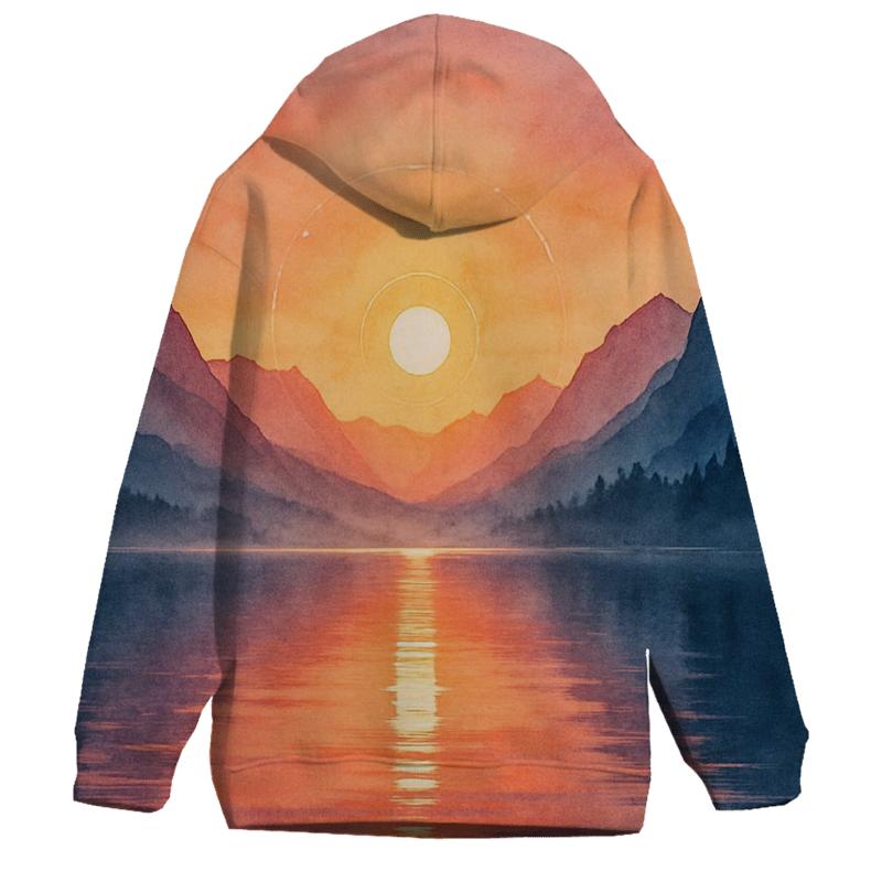 Alpine Lake Last Light Halo heavyweight hoodies