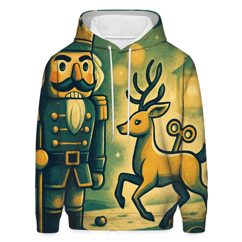 Nutcracker Toy Workshop With Clockwork Deer embroidered hoodies