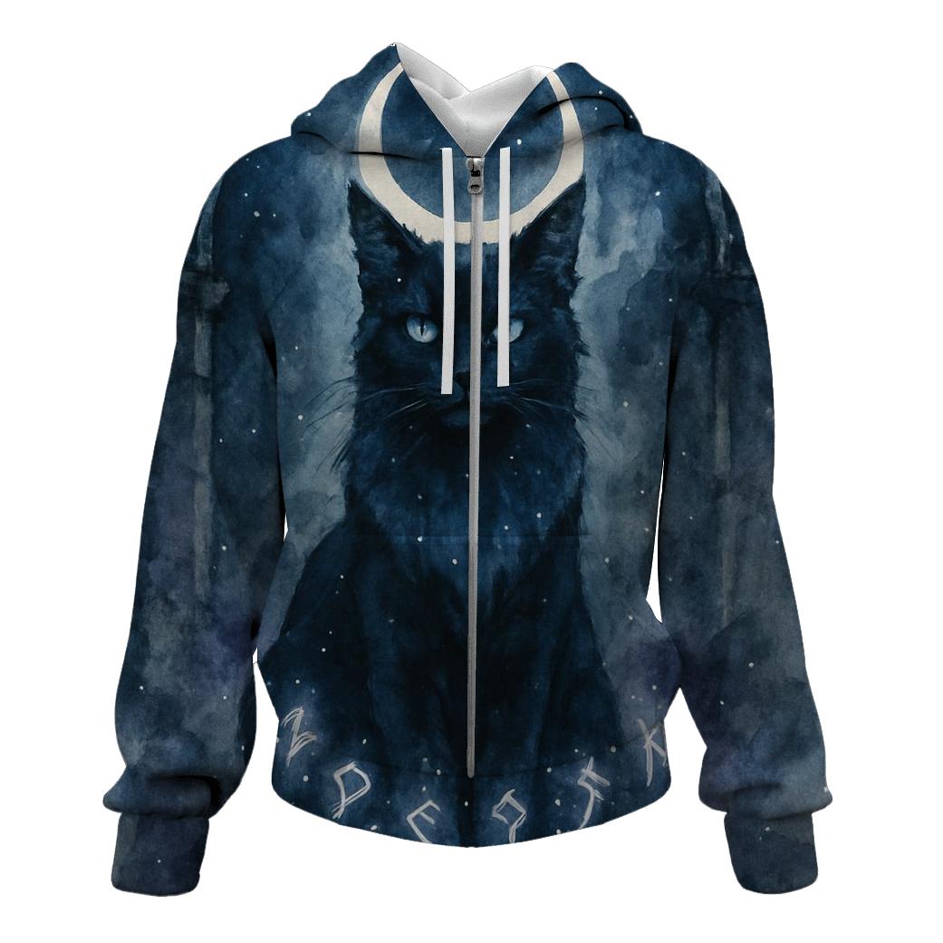 Moonlit Rune Guardian Cat hoodie styles