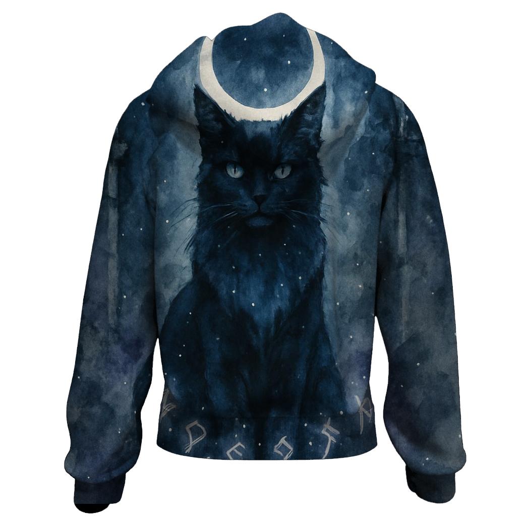 Moonlit Rune Guardian Cat hoodie styles