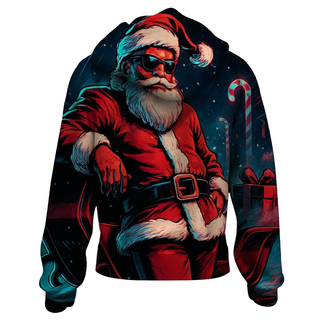 Neon Night Shift Santa lightweight hoodies