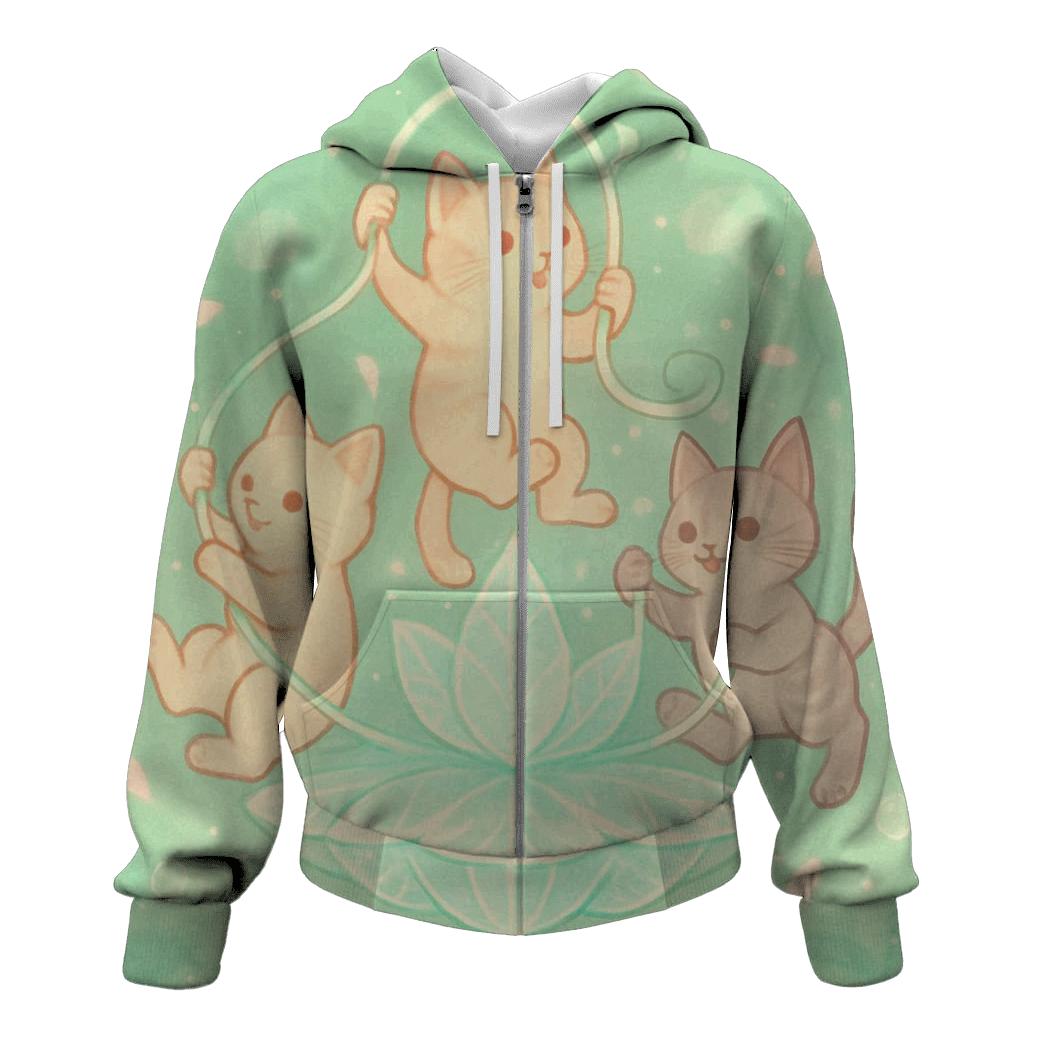 Crystal Garden Cat Carousel designer hoodies