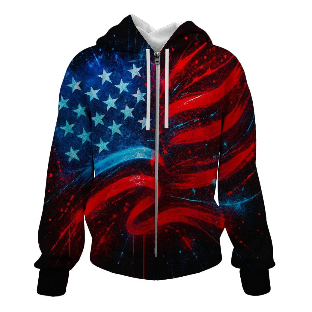 Neon Rebellion Stars And Stripes pullover hoodies