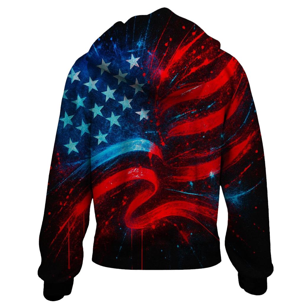 Neon Rebellion Stars And Stripes pullover hoodies