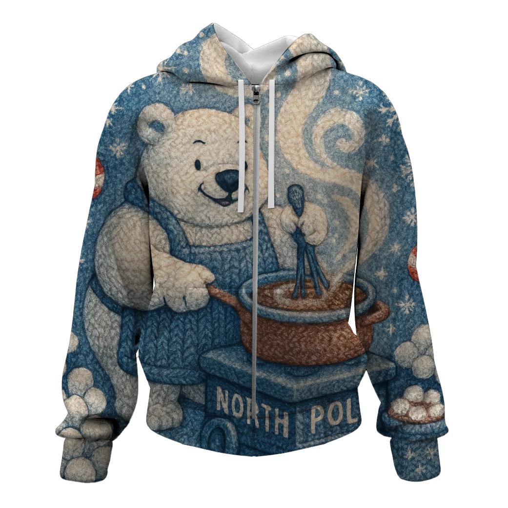 Polar Bear Barista At The North Pole Cocoa Cart hoodie designs