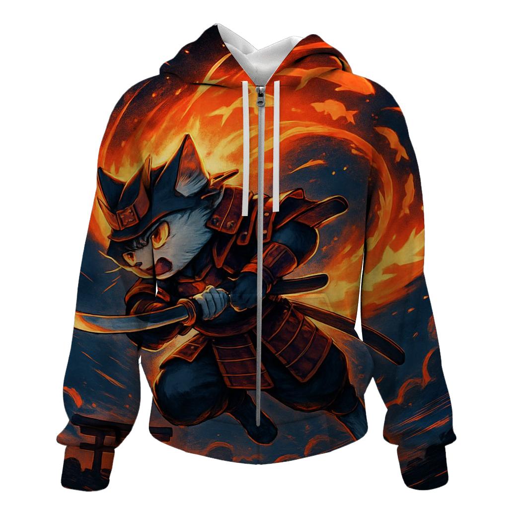 Koi Comet Samurai Cat heavyweight hoodies