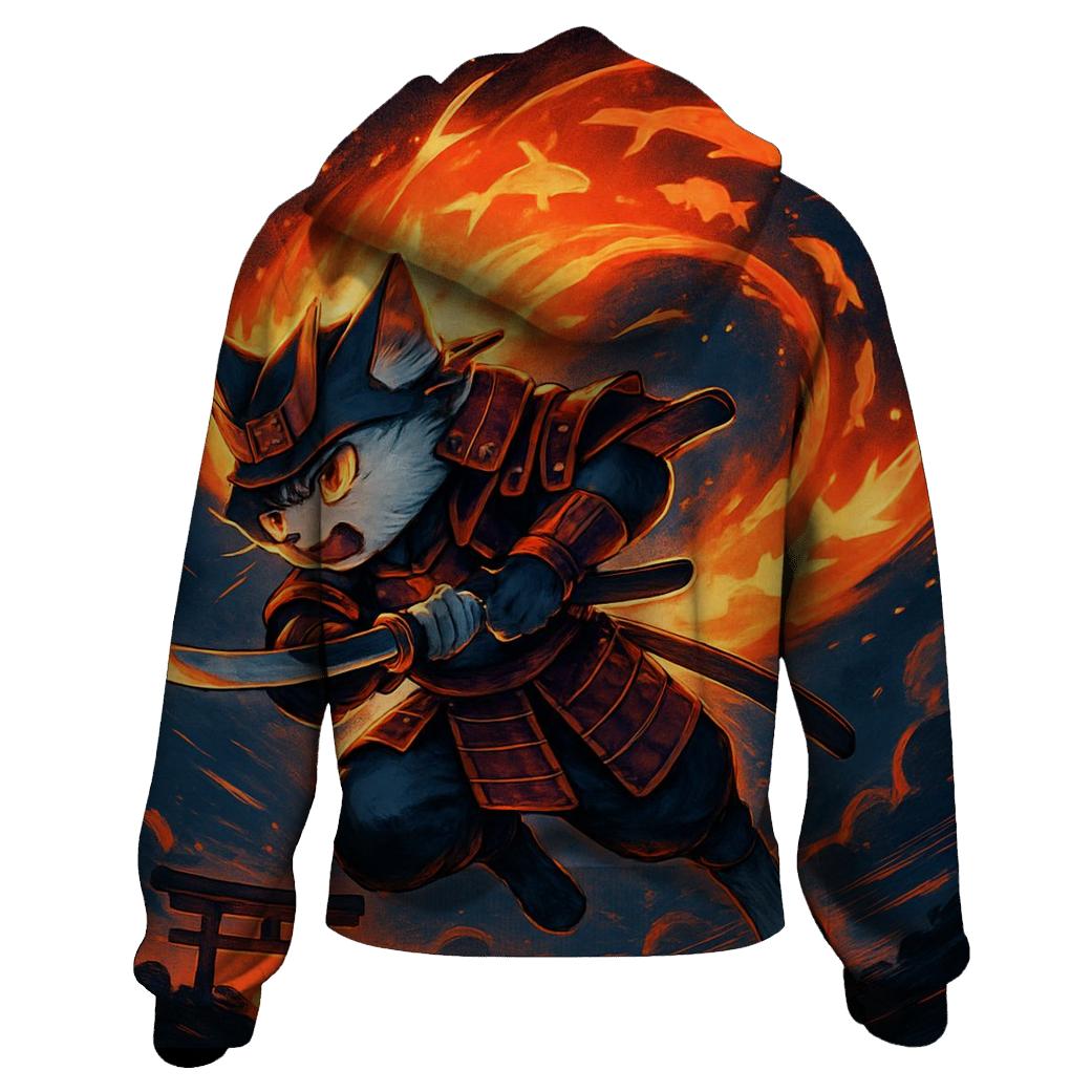 Koi Comet Samurai Cat heavyweight hoodies