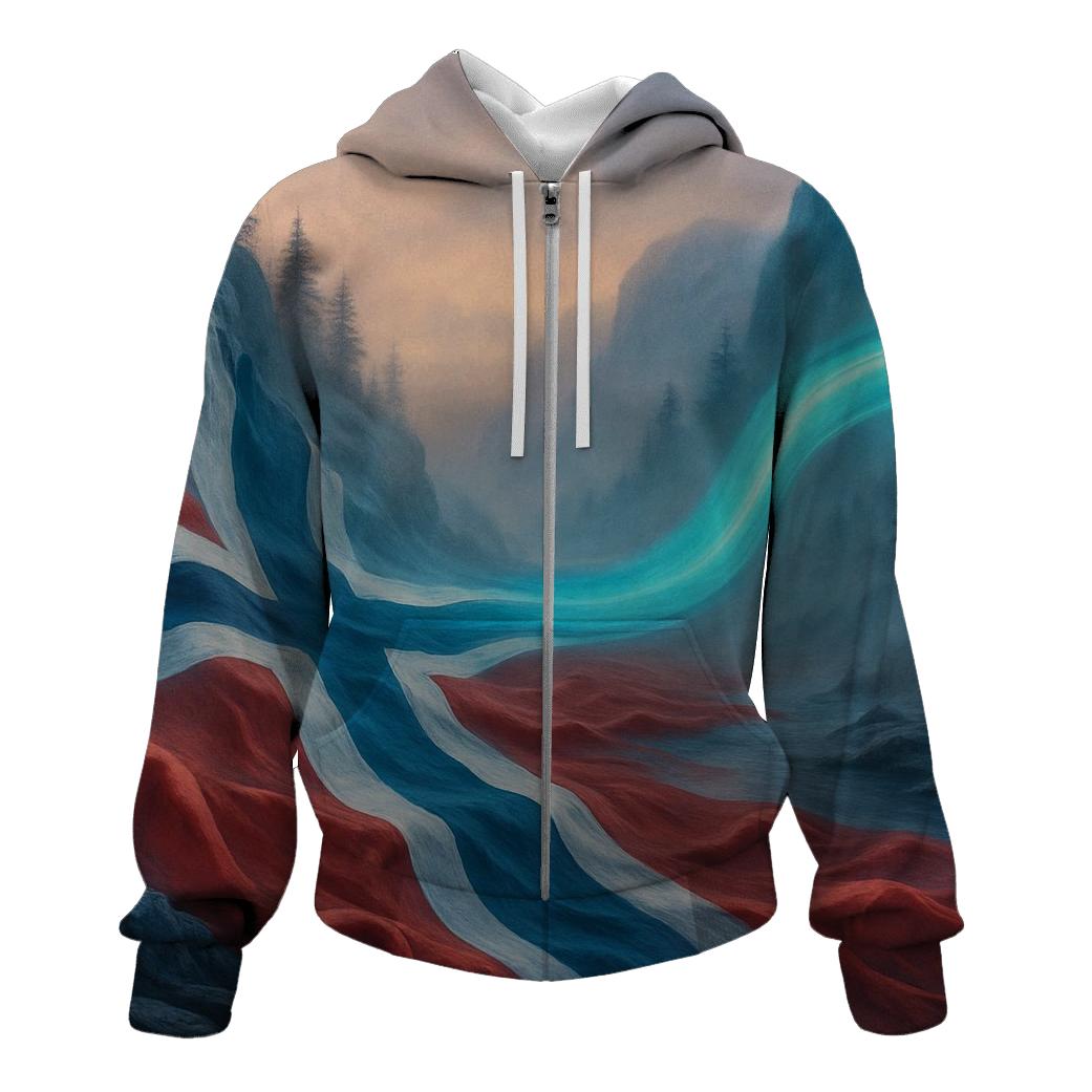 Aurora Fjord Flag Norway pullover hoodies