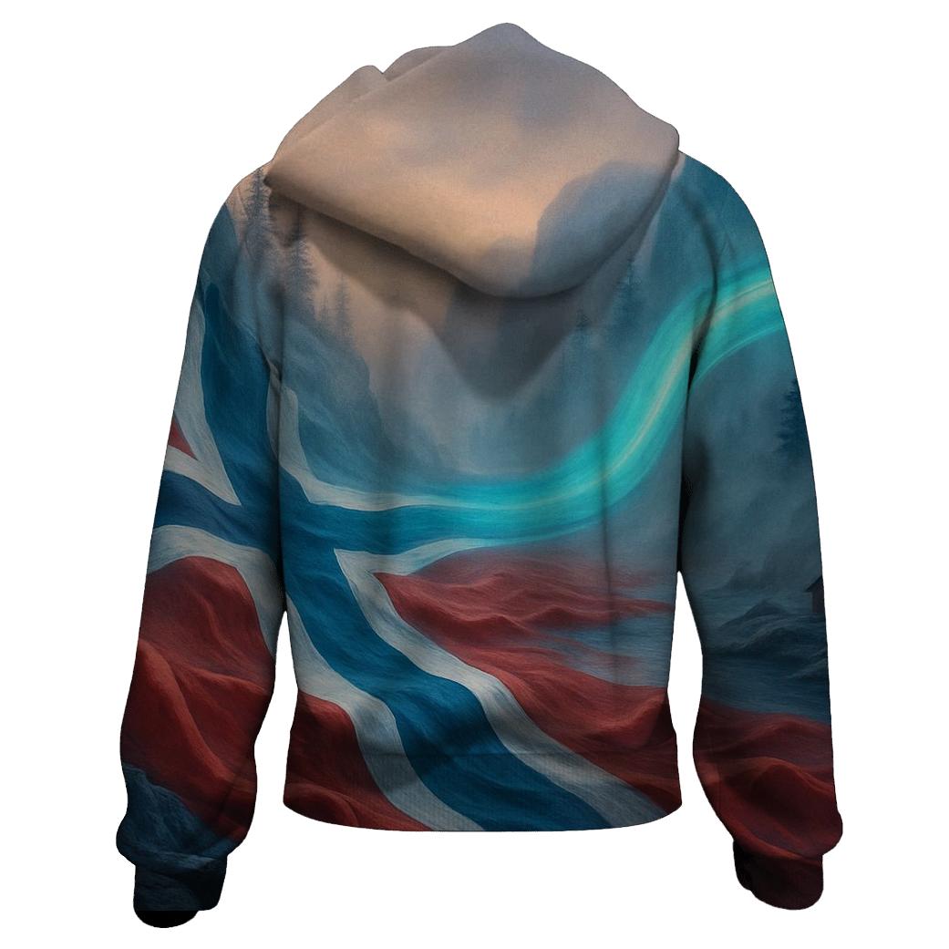 Aurora Fjord Flag Norway pullover hoodies
