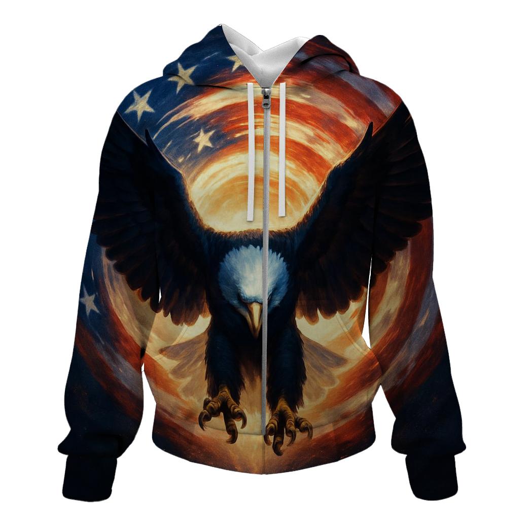 Midnight Eagle Flag Halo hoodies fashion