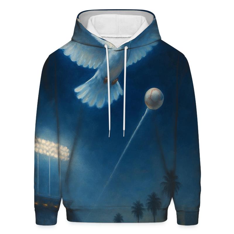 Dove Over Floodlit Field heavyweight hoodies