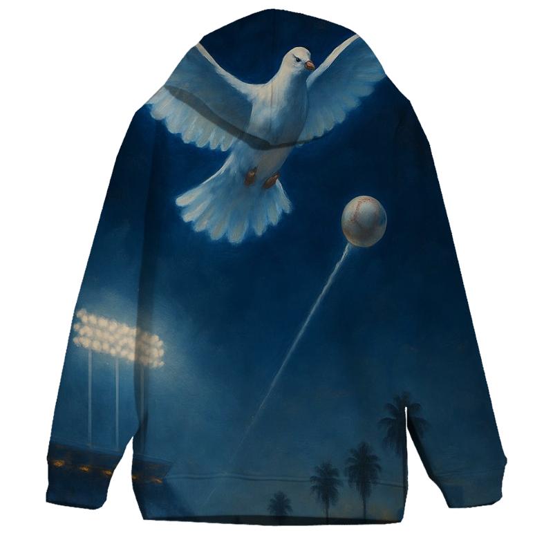 Dove Over Floodlit Field heavyweight hoodies