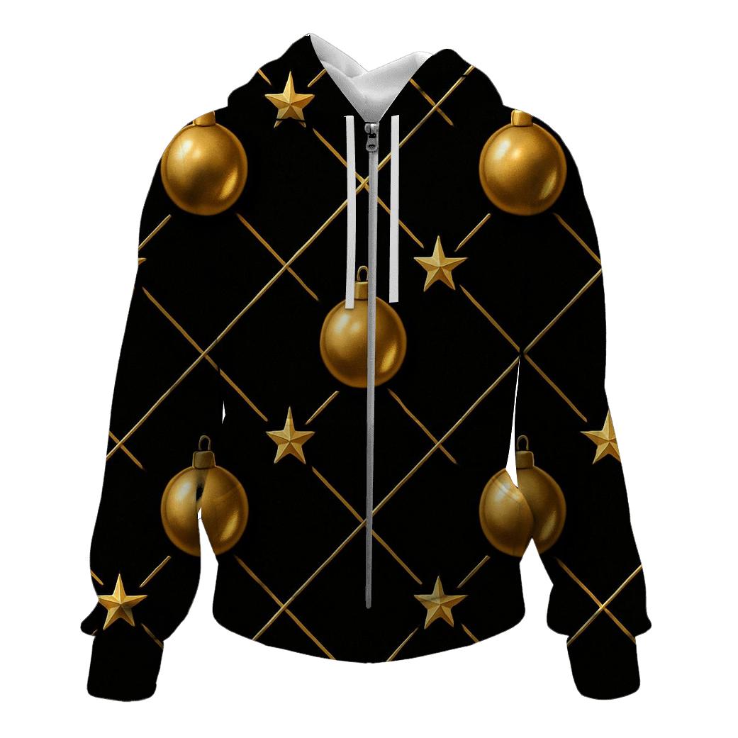 Gold Ornament Lattice On Black Background heavyweight hoodies