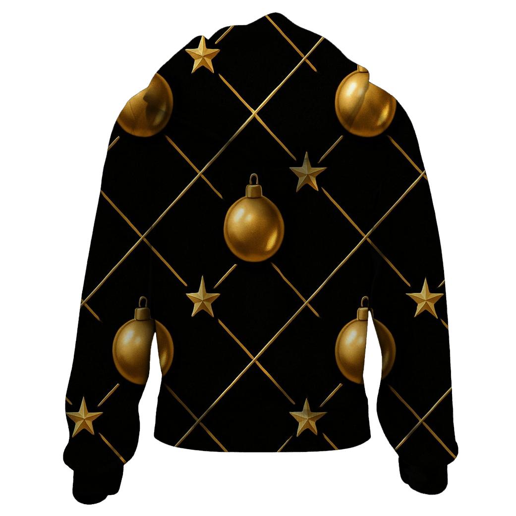 Gold Ornament Lattice On Black Background heavyweight hoodies