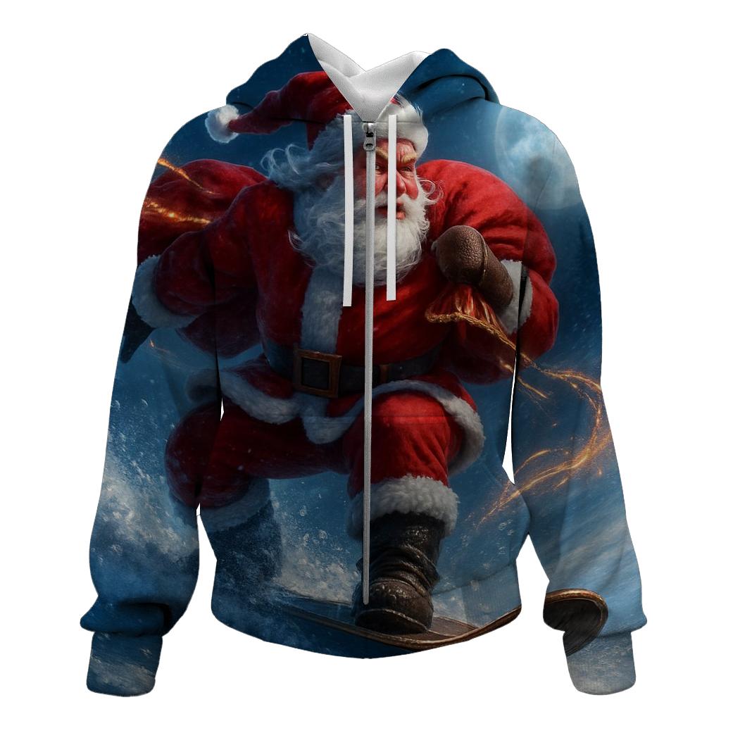 Snowboard Sleigh Santa heavyweight hoodies