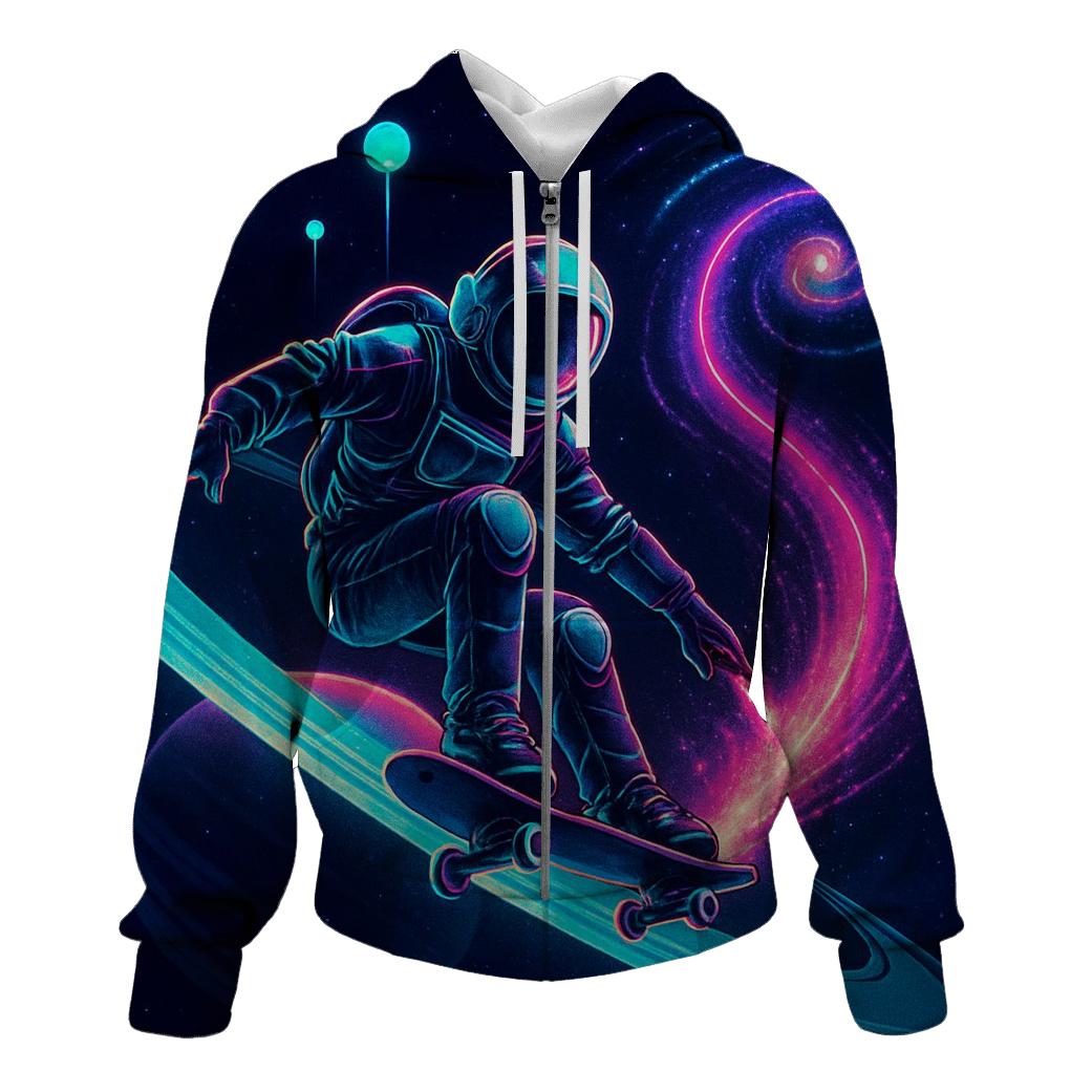Neon Aurora Skate Orbit premium hoodies