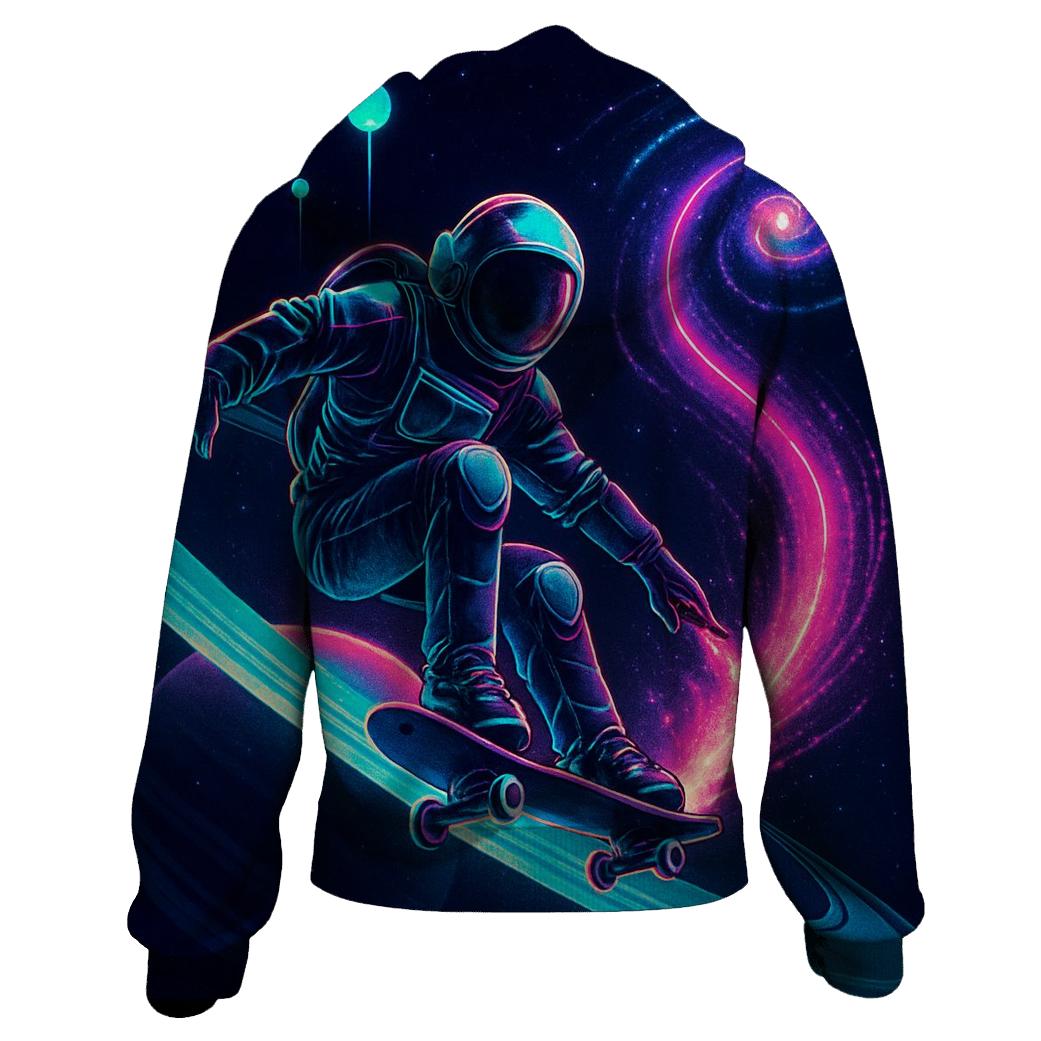 Neon Aurora Skate Orbit premium hoodies