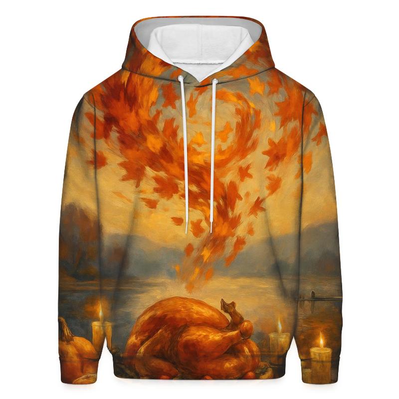 Maple Leaf Sky Swirl Over Feast Table lightweight hoodies
