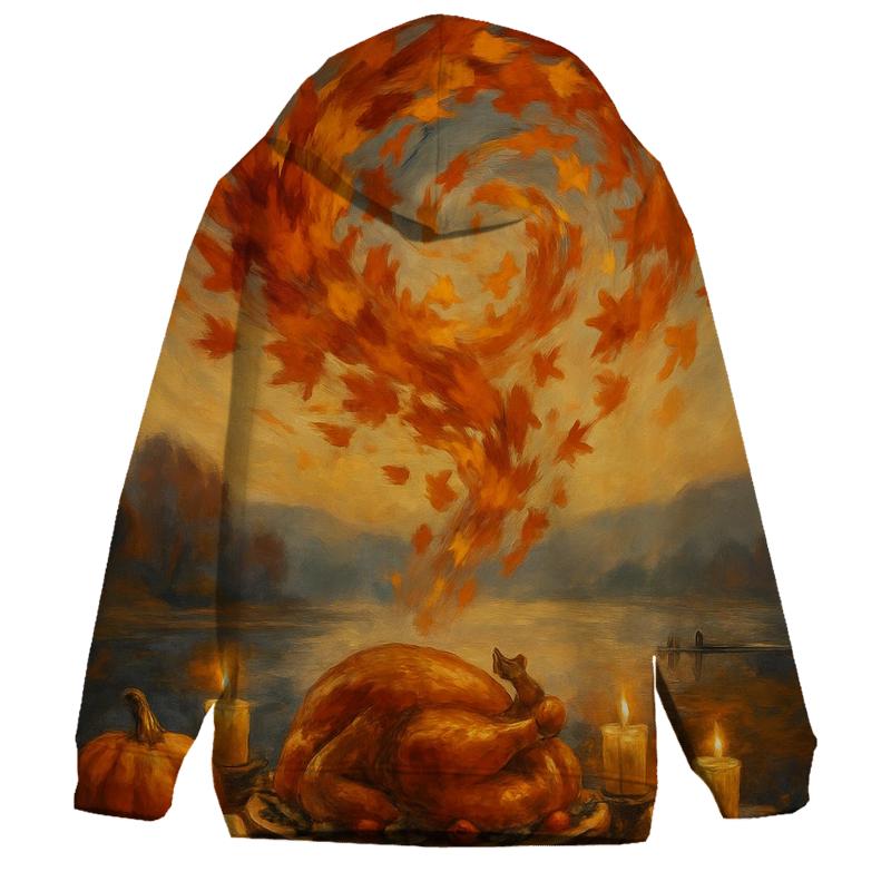 Maple Leaf Sky Swirl Over Feast Table lightweight hoodies
