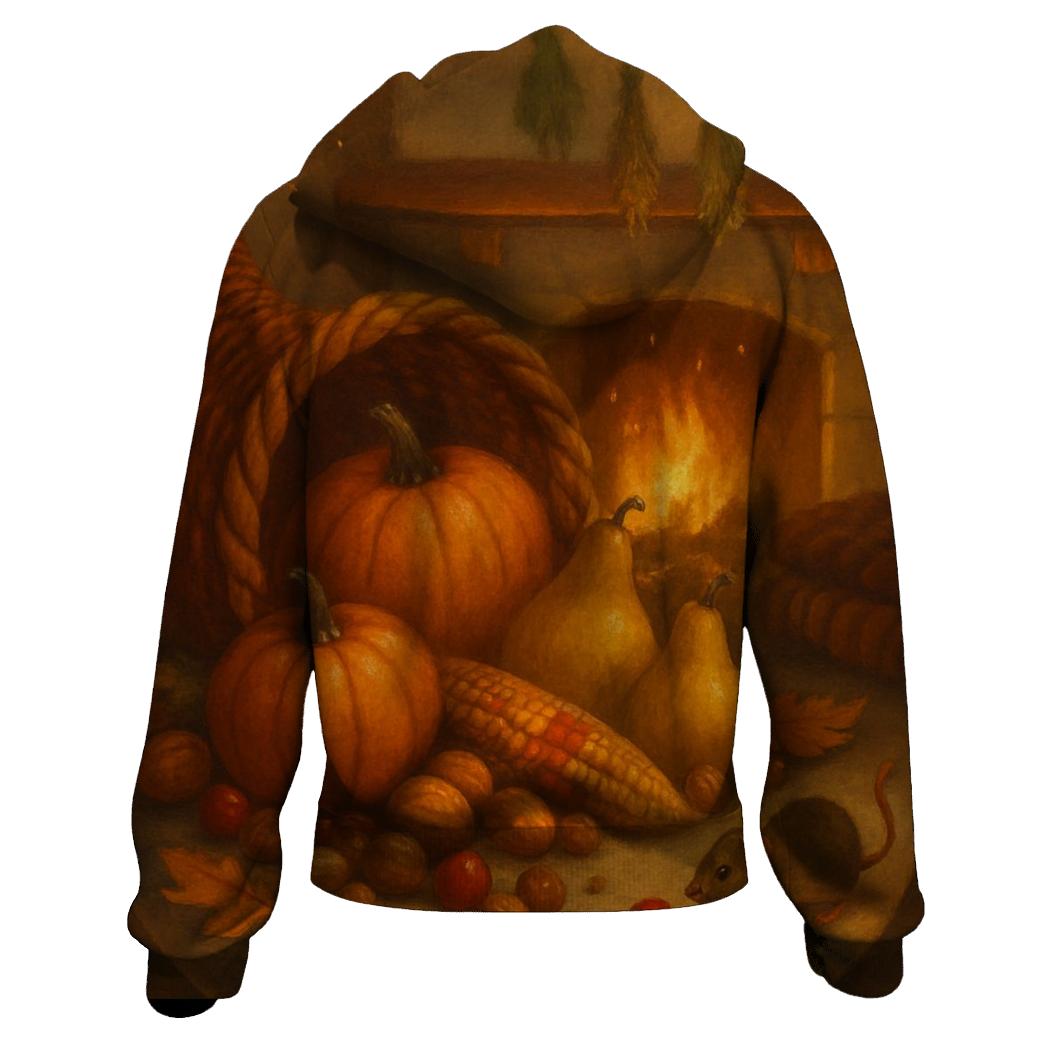 Candlelit Cornucopia Hearth designer hoodies