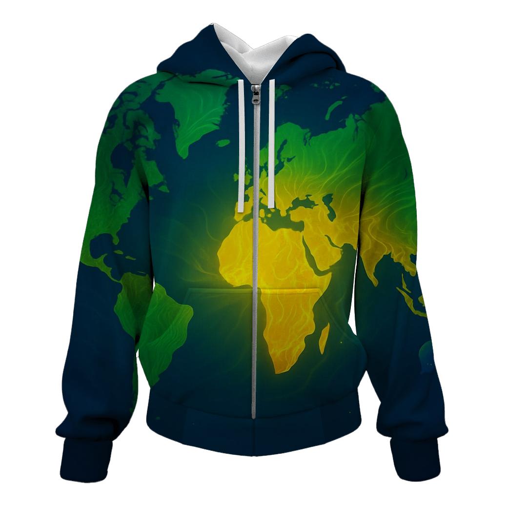 Map Gradient Brazil embroidered hoodies