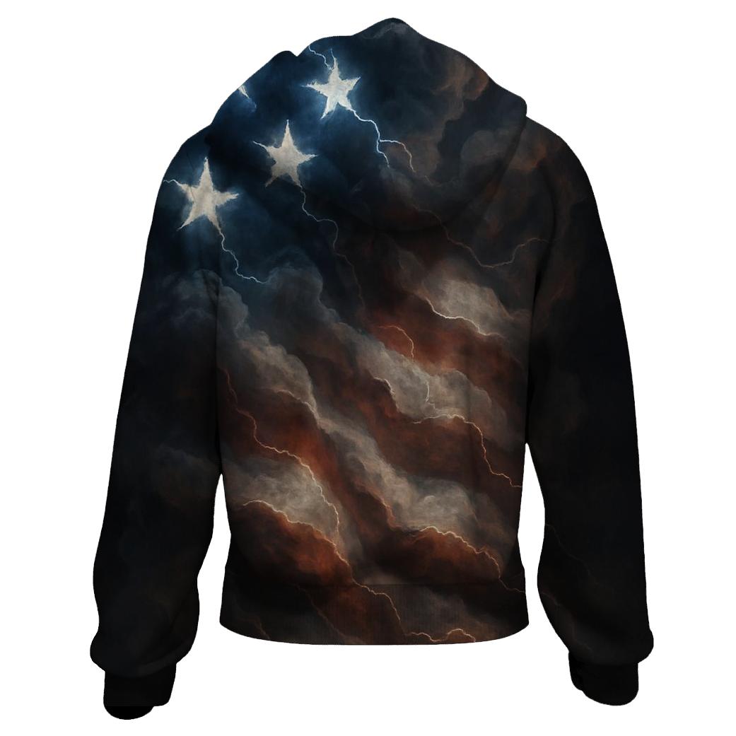 Stormfront Stripes Lightning Flag zip-up hoodies