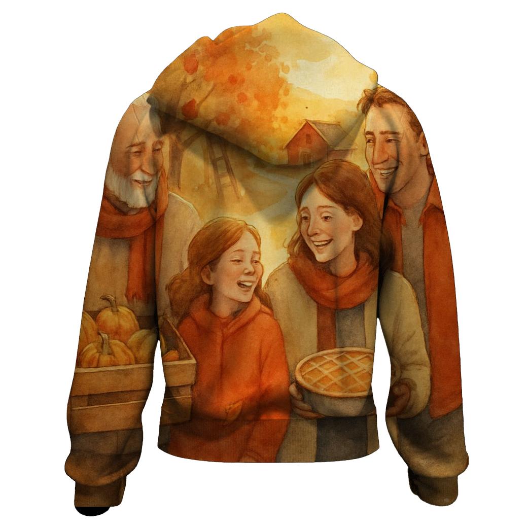 Golden Hour Orchard Gratitude Walk printed hoodies