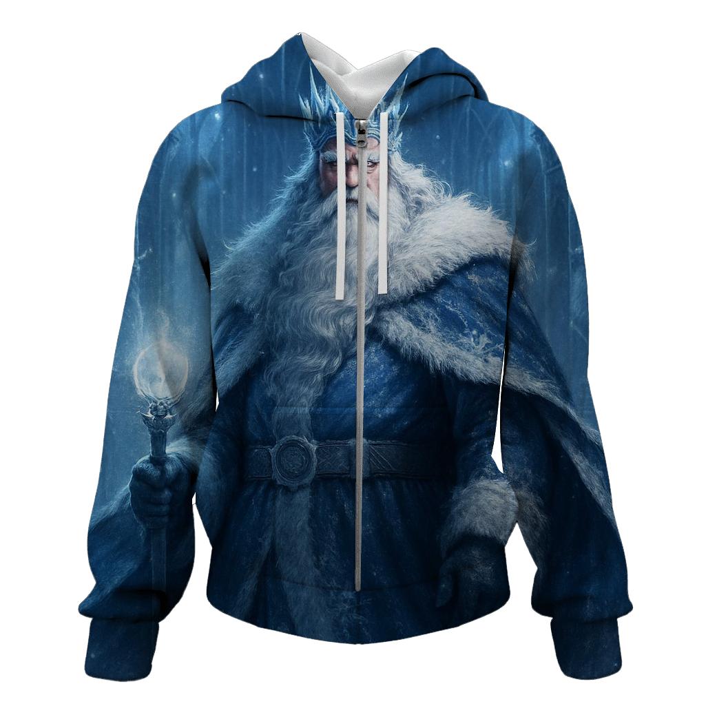 Frost Crown Santa Emperor zip-up hoodies