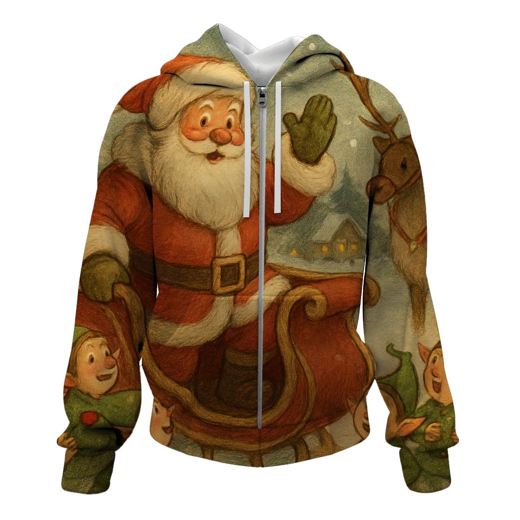 Storybook Sleigh Departure pullover hoodies