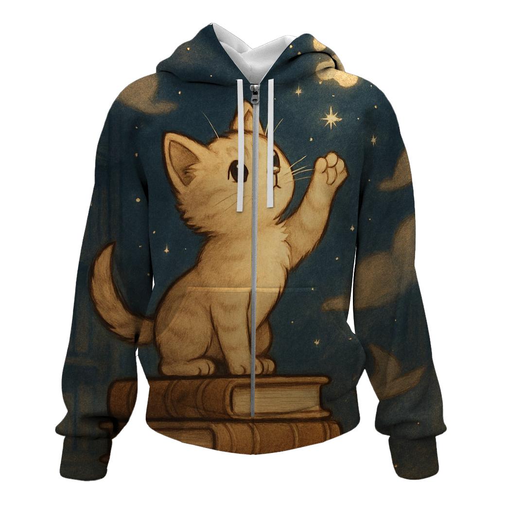 Library Of Floating Cat Constellations heavyweight hoodies