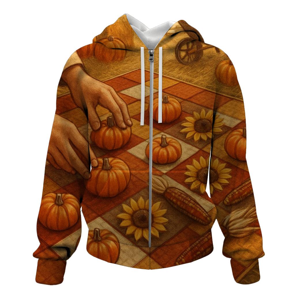 Pumpkin Patch Quilt Of Abundance custom hoodies