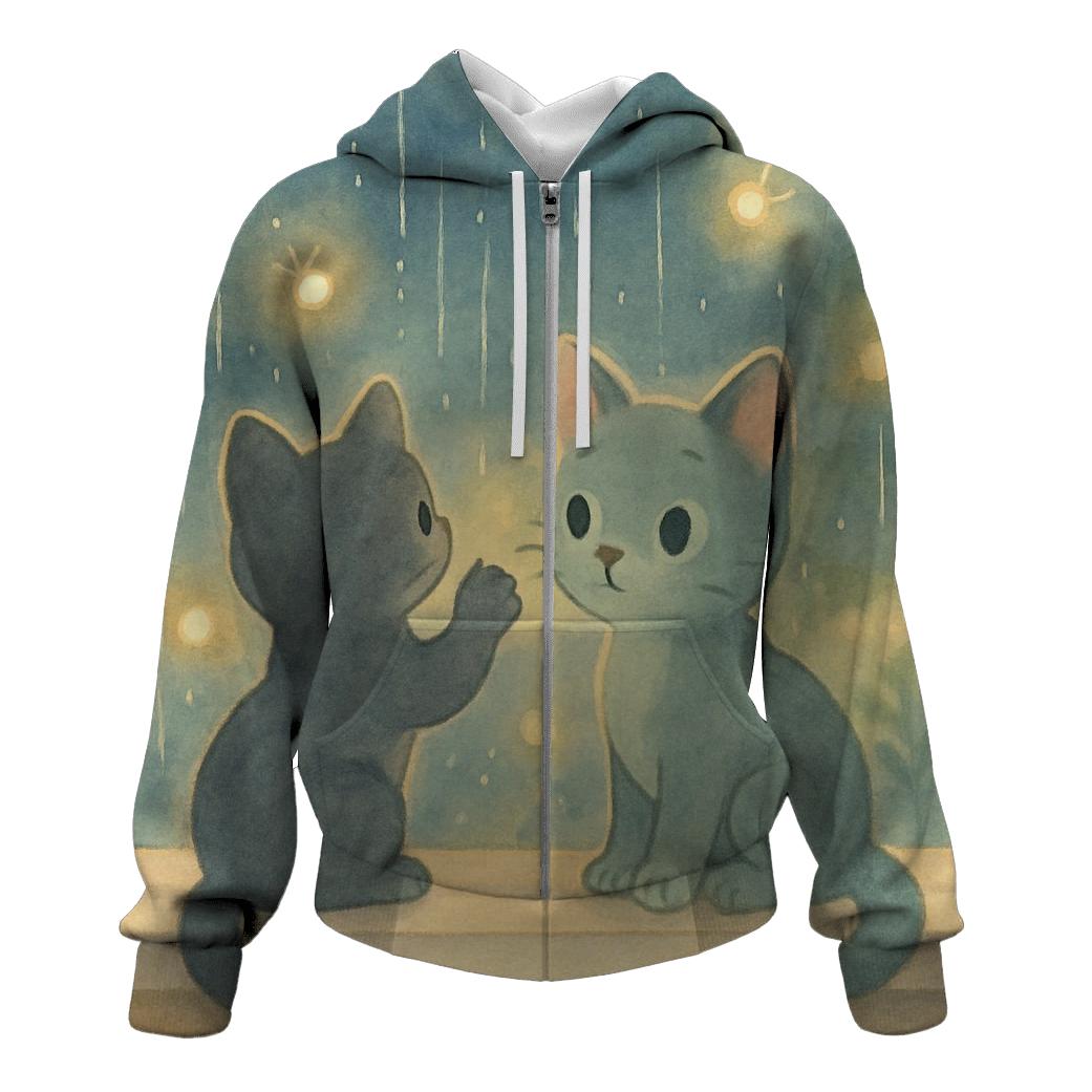 Rainy Window Firefly Kittens hoodie designs