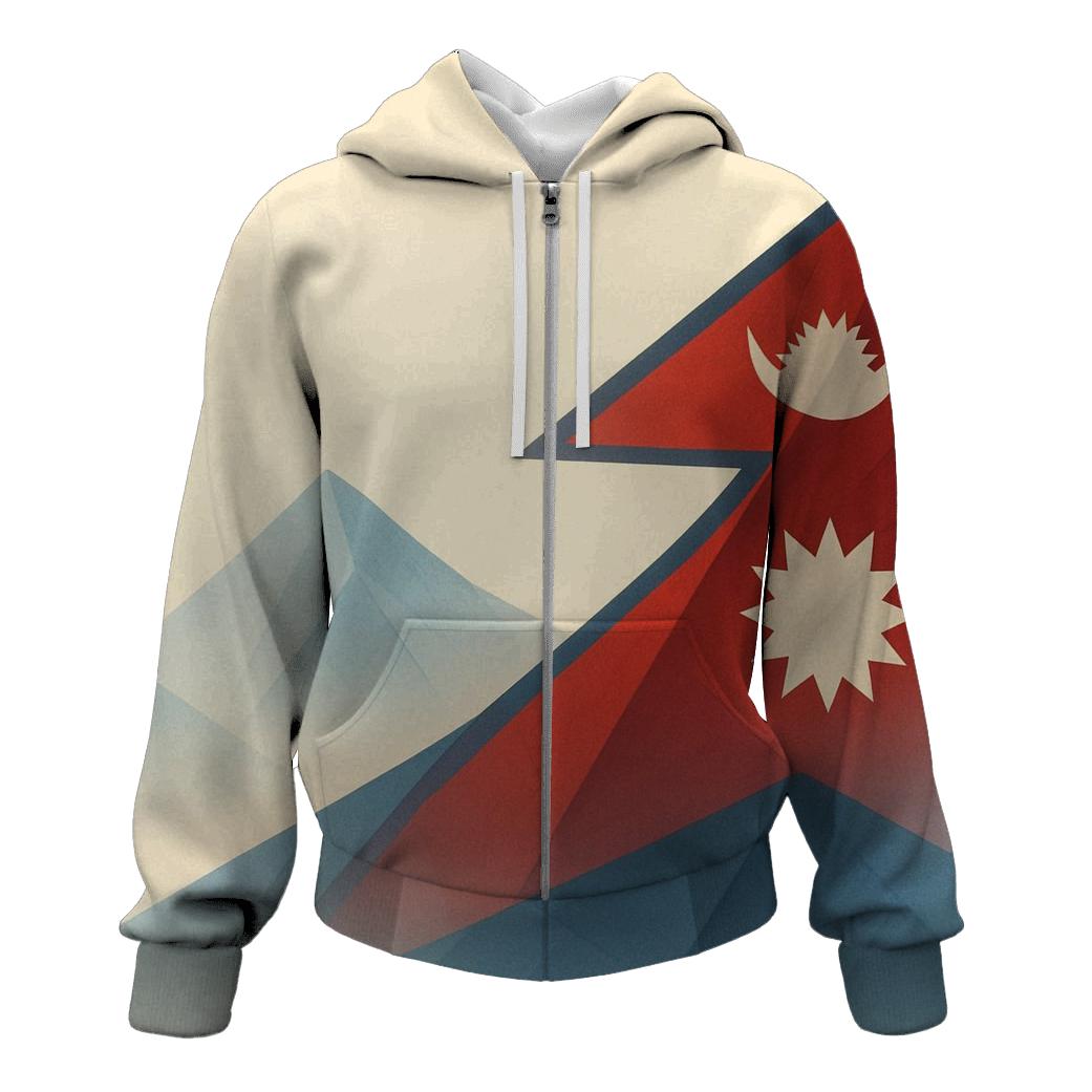 Geometric Peaks Nepal heavyweight hoodies