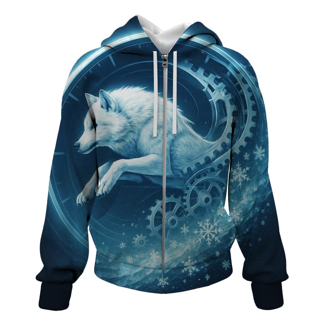 Chrono Spiral Arctic Wolf custom hoodies