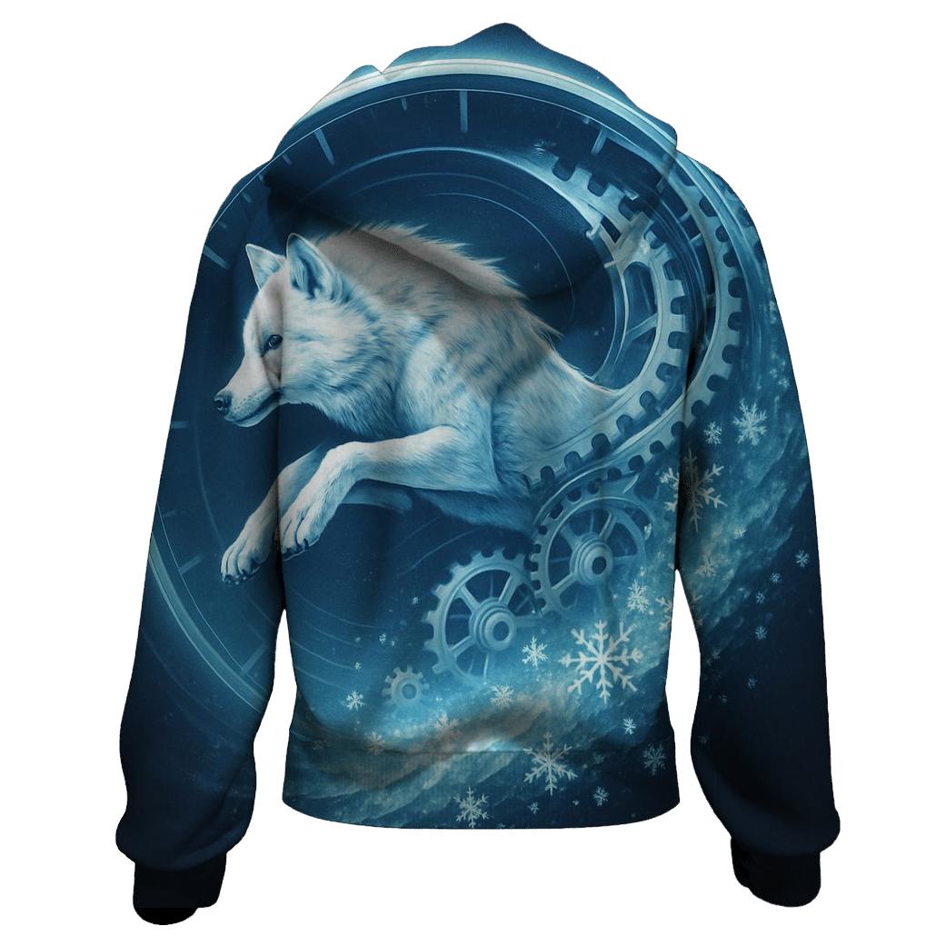 Chrono Spiral Arctic Wolf custom hoodies