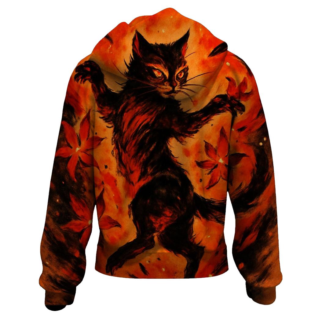 Volcanic Ember Dancer Cat lightweight hoodies
