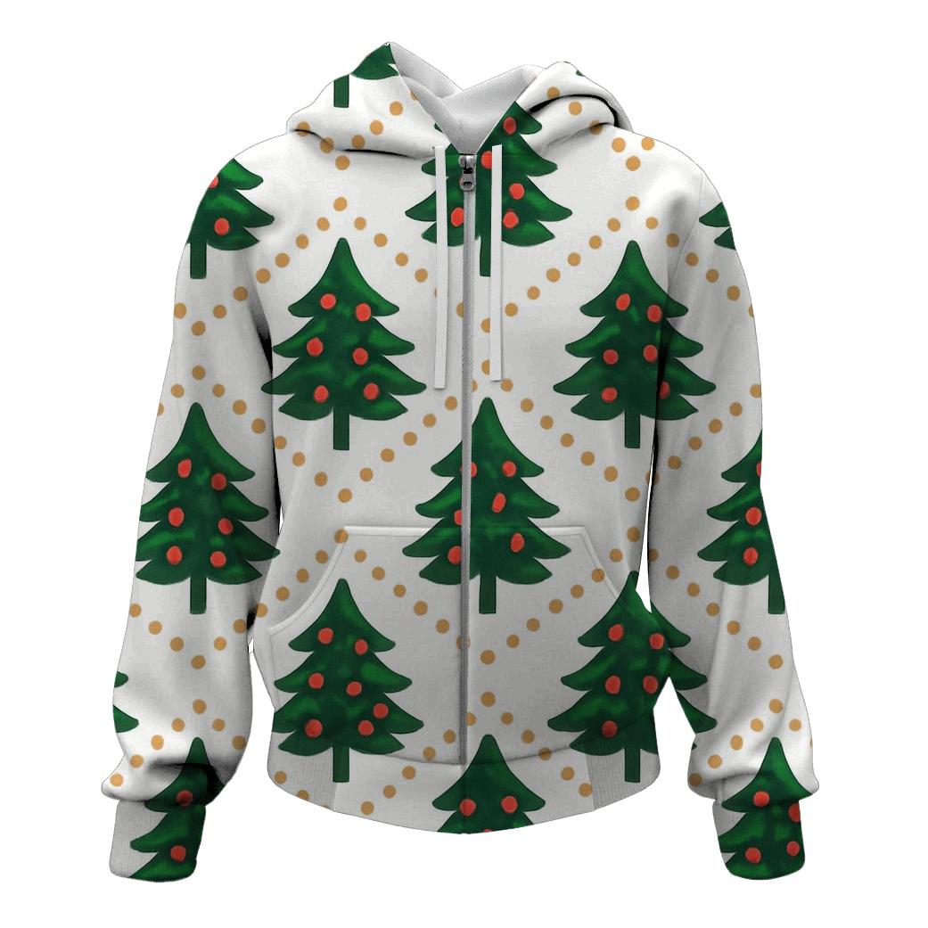 Christmas Tree Chevron Bands On White Background zip-up hoodies
