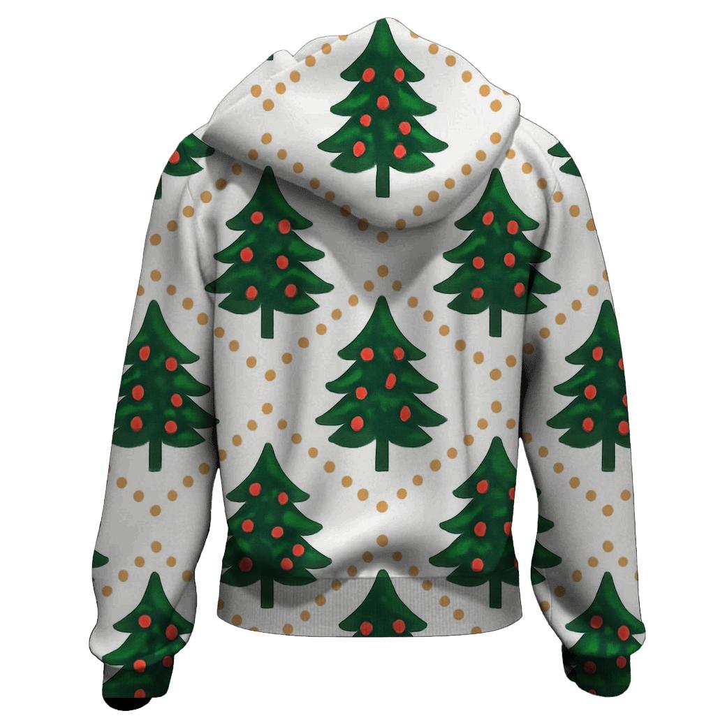Christmas Tree Chevron Bands On White Background zip-up hoodies