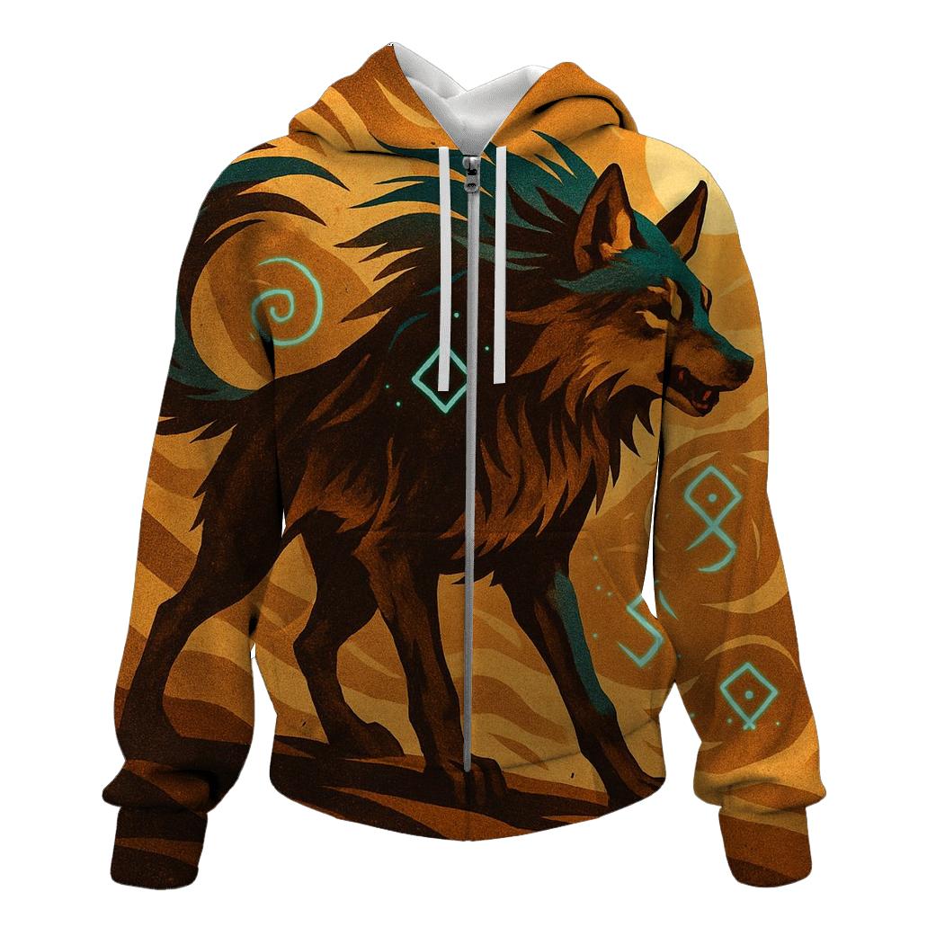 Sandstorm Rune Wolf custom hoodies