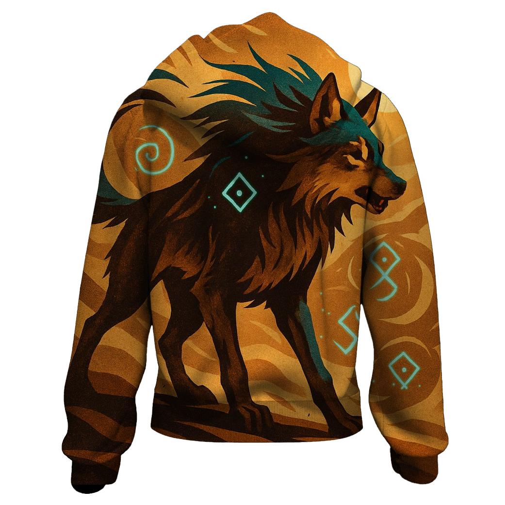 Sandstorm Rune Wolf custom hoodies